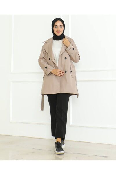 ZARERA Kemerli Kısa Trenç