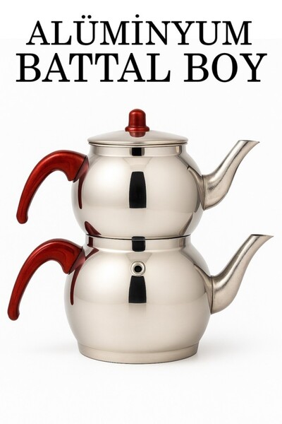 Tiesa Home Alüminyum Küre Çaydanlık Battal Boy Kahverengi Kulp