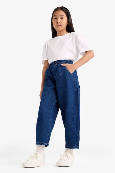 DeFacto Girls' Balloon Fit Wide Leg Jean Pants F2608A825Au