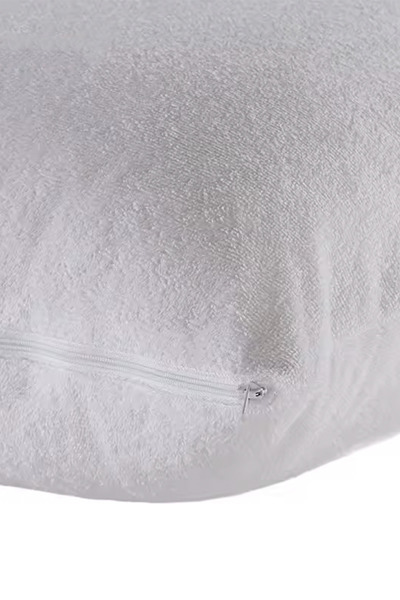 HRN Textile 4-Piece Terry Cotton Zippered Pillow Protector Mattress - Liquid Proof & Silent (50X70 cm)