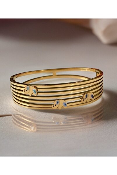 a rose jewelry Çelik Filli Kelepçe Bileklik