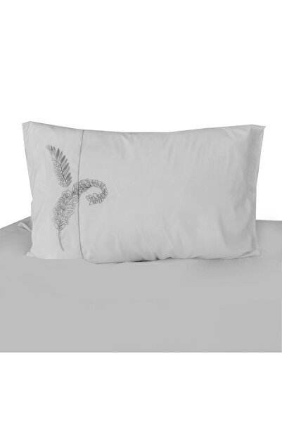 Ferrucci Frucchi Light Grey Silver Embroidered Twin Duvet Set, 5 Pieces