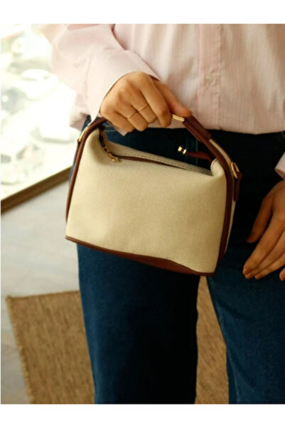 ENVA BAGS Kadın Kanvas Metal Tokalı El ve Omuz Çantası