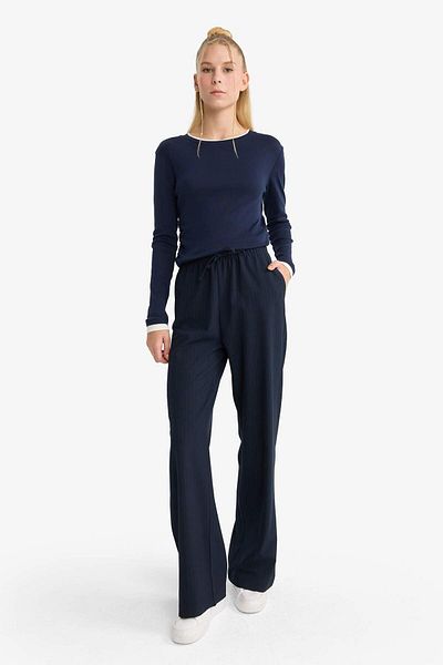 DeFacto Coool Wide Leg Waist Lace-Up Regular Waist Pants F6249Ax25Au