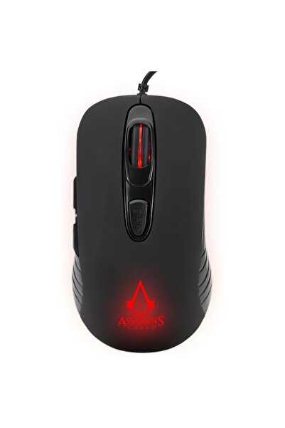 Ubisoft Mouse de gaming Assassin's Creed, 3600 DPI, 6 butoane, iluminare roșie, 100g