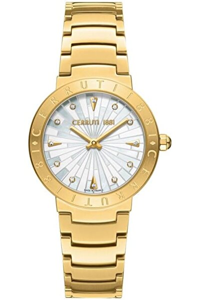 Cerruti ساعة نسائية من عام 1881 بمينا من عرق اللؤلؤ الأبيض