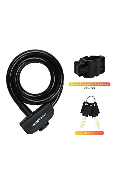 Choice قفل كابل دراجة RIDERACE أسود محمول مضاد للسرقة وقفل حلقي عالي الأمان للدراجات الجبلية