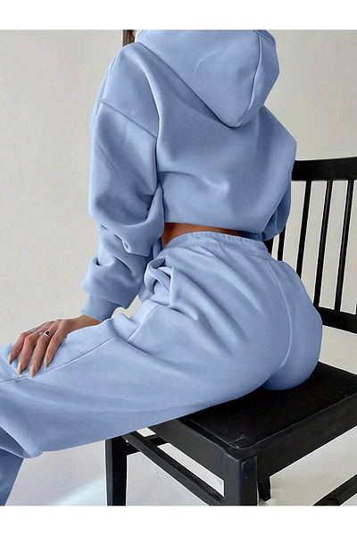 aynewmoda Off-The-Shoulder Graphic Letter Sweatshirt and Sweatpants