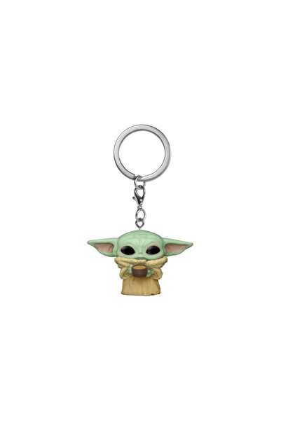 Funko Star Wars The Mandalorian Pocket POP! Vinyl Keyring - The Child w/Cup, Multicolor, 4 cm