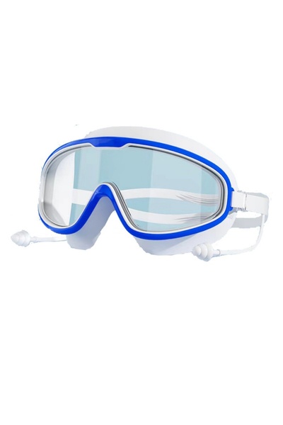 Choice نظارات سباحة خارجية بيضاء مقاس XXL بإطار كبير مضادة للماء والضباب وحما...