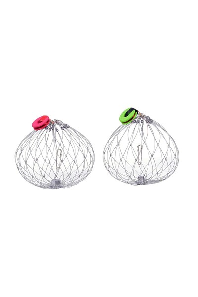 Choice One Size Gray Wire fishing crab net with weighted cage fishing gear wire net automatic opening and c