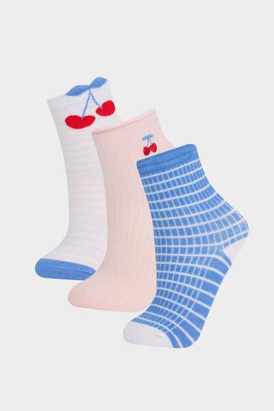 DeFacto Girl's 3-Piece Cotton Long Socks F8708A8Ns