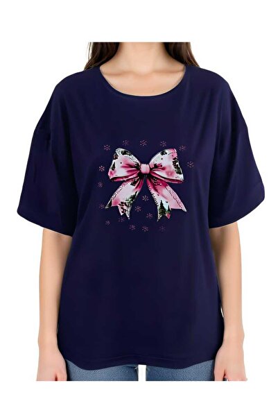 KOZİA OUTDOORS Γυναικείο βασικό μπλουζάκι με στάμπα χιονονιφάδας και φιόγκο