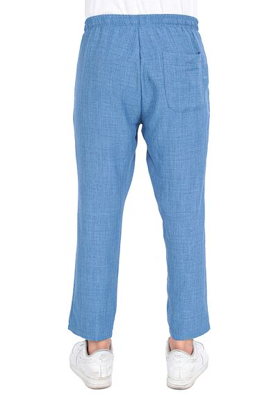 STRAW Men's Loose Cotton Slouchy Fit Basic Elastic Waist High Waist Thin Summer Casual Ankle Length Pants
