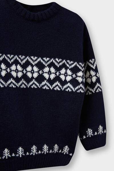 DeFacto Baby Boy Crew Neck Patterned Sweater Sweater F2600A525Au