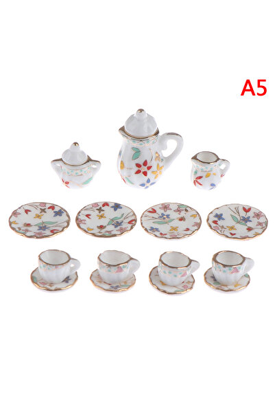 Choice مجموعة أدوات مائدة صغيرة من البورسلين والسيراميك لبيت الدمية بمقياس 1:...