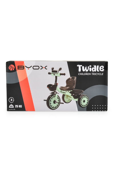 byox Twidle Green Children's Pedal Tricycle with EVA Wheels, Ergonomic Adjustable Seat with Backrest, E
