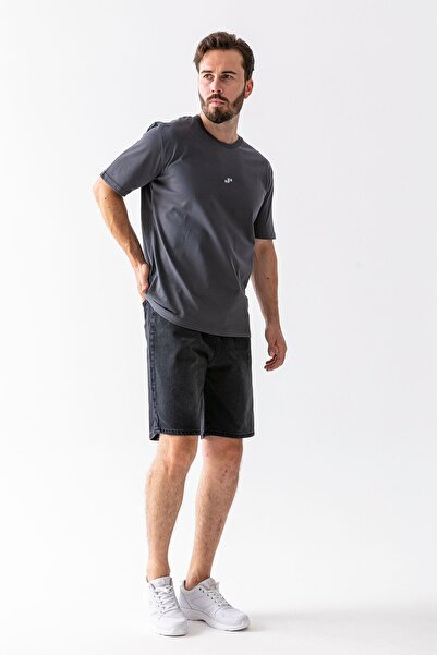 JB John Borners Men's Relaxed Fit 100% Cotton Denim Shorts Black - 5328
