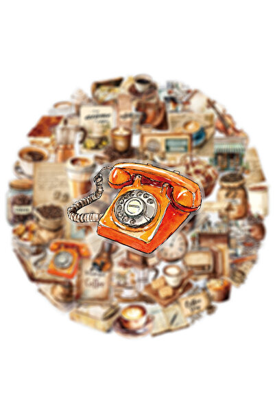 Choice 50 قطعة 50 قطعة ملصقات القهوة الرجعية دفتر الهاتف الغيتار لوح التزلج ا...