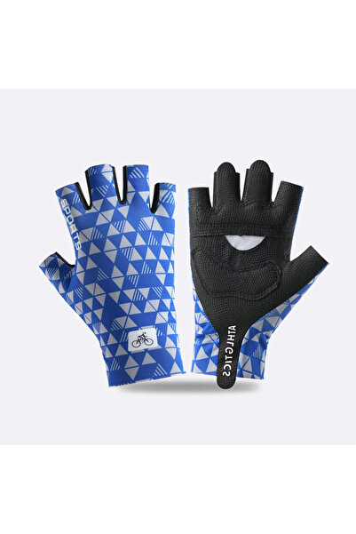 Choice قفازات نصف أصابع لركوب الدراجات في الربيع والخريف مقاس XL باللون الأزر...