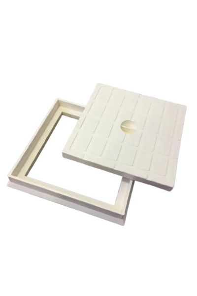 EBDAA HOME Plastic Inspection Cover for Maintenance and Odors - Beige - 20×20 cm