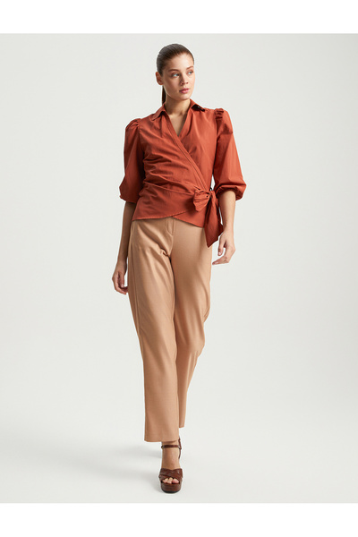 BGN workshop cu două rânduri de nasturi BLUZĂ DE BUMBAC CU MÂNĂ LUNGĂ CU FĂRĂ...