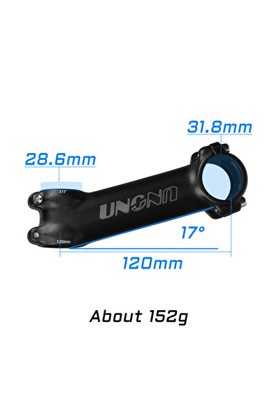 Choice جذع دراجة UNO خفيف الوزن للغاية بزاوية 17 درجة و120 مم و7/17 درجة لدرا...