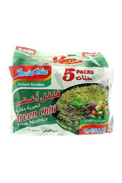İndomie نودلز مقلية بالفلفل الأخضر الحار، 5 × 80 جرام (عبوة واحدة)
