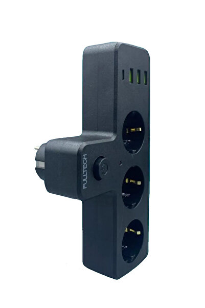 EXENAR USB Type-C Priz Dönüştürücü Şarj Adaptörü Priz-3 USB-1 Type-C Girişli Çoklu Fiş Priz Çoklayıcı 2500W