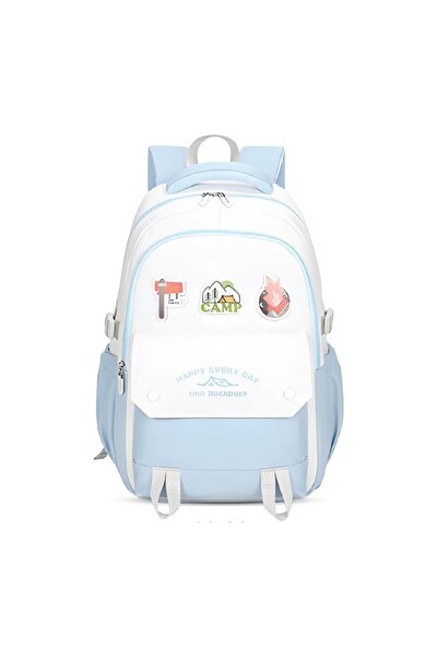 MUGGLE Rucsac școlar Happy Camp College cu 3 compartimente, albastru (MU-1643)