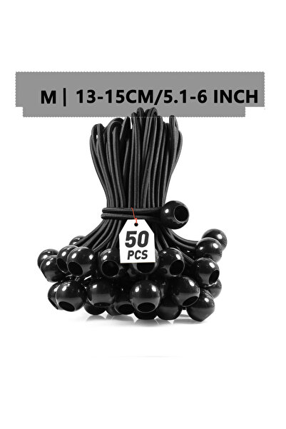 Choice Black-6inch Ball Bungee Cords 4/6/9 Inch,50 PCS Tarp Ball Bungee Ties ...