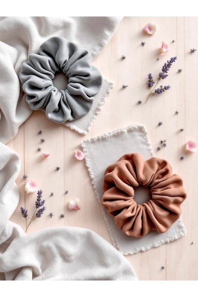 JACA XXL Scrunchie Design Fabric Buckle Set (2 Pcs)