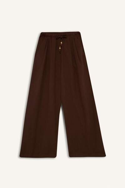 DeFacto Wide Leg Pocket Detailed Wide Leg Linen Blend Trousers F9267Ax25Au