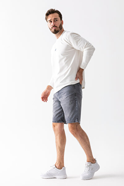 JB John Borners Men's Relaxed Fit 100% Cotton Denim Shorts Gray - 5328
