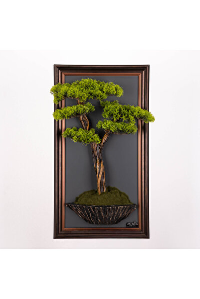 Omnia Concept Bonsai Tablaeu - 6E - Mdf Plaka Üzerinde Çerçeveli 3 Boyutlu Ya...