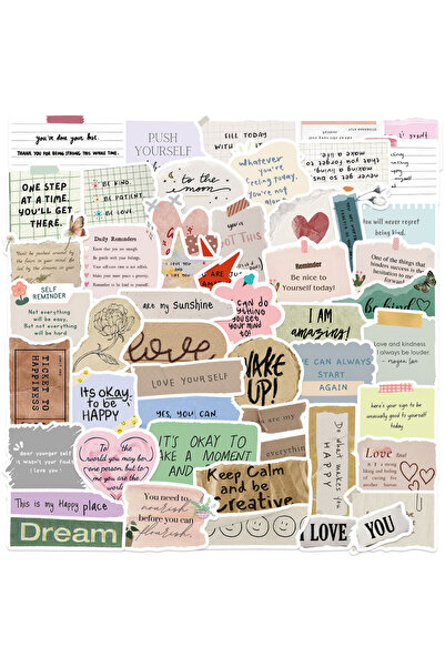 Choice 50 قطعة من ملصقات النصوص المجزأة، جميعها من نوع فني، كتيبات يدوية، موا...