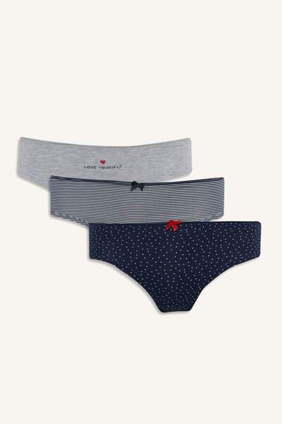 DeFacto 3-Pack Hipster Panties-Fall in Love F3060Ax25Au