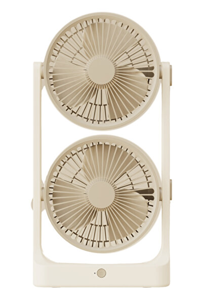 Techmaster Masaüstü Usb Şarjlı 180° Dönebilen 2 Pervaneli 5 Kademe Fan Vantil...