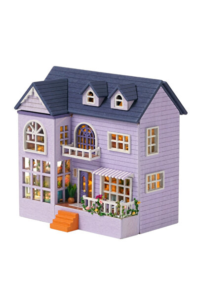 Choice مجموعة تجميع نموذج فيلا صغير DIY لبيت الدمية D-032، مجموعة بناء منزل ث...