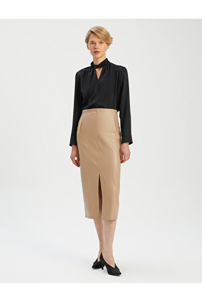 BGN workshop BLUZĂ SATINĂ CU DETALIARE LA GULER