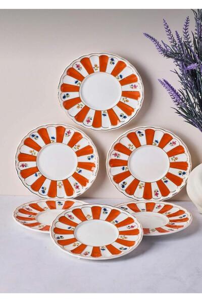Perotti Balat Porcelain Tea Plate 6 Li Tkebt Orange