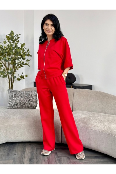 RAMONA BADESCU EXCLUSIVE Two-Piece Suit with Loose Blouse and Flared Pants