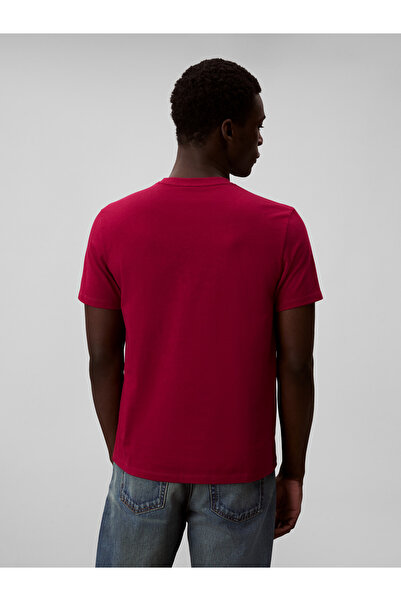 Calvin Klein Men Red Classic Monogram Crew Neck T-Shirt