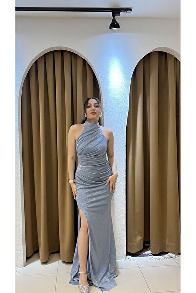 SUNAYBUTİK BEBE MAVİSİ HALTER YAKA ABİYE