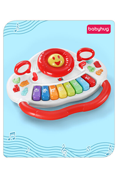 Babyhug Musical Piano With Steering Wheel Lights, 3 Years+, White