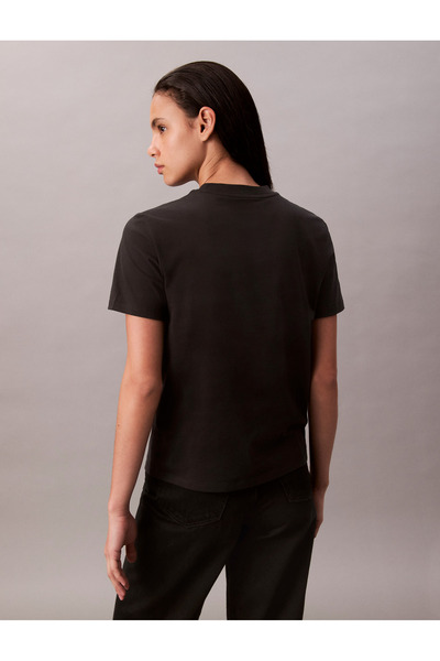 Calvin Klein Women Black/Bright White Pack of 2 Monologo Crew Neck T-Shirt