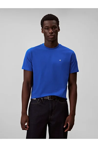 Calvin Klein Men Dark Blue Classic Monogram Crew Neck T-Shirt
