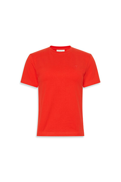 Calvin Klein Calvin Klein Women Orange Monogram Archive Jersey Crew Neck Tee