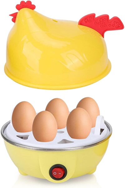 fitto Yellow Chicken-Shaped Egg Cooker - 7 Egg Capacity, Fast Electric Boiler...