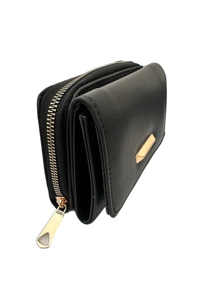 Sh Poly Women's Black Multi-Compartment Wallet